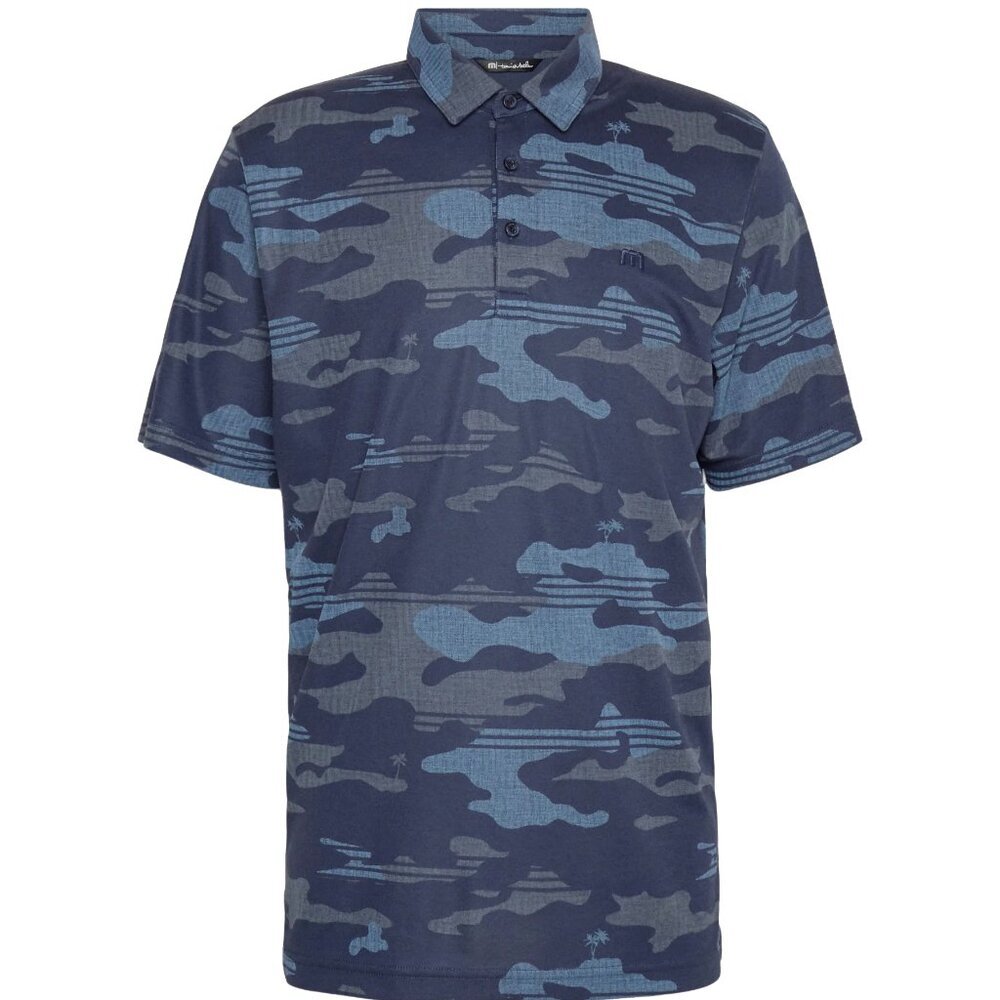 NWT Travis Mathew Beachside Stealth Golf Polo Shirt 3XL Blue Nights Camo Eco